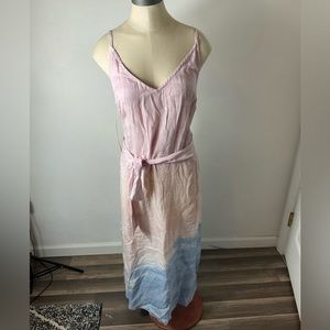 ANTHROPOLOGIE cloth & stone tie dye MIDI dress sz M